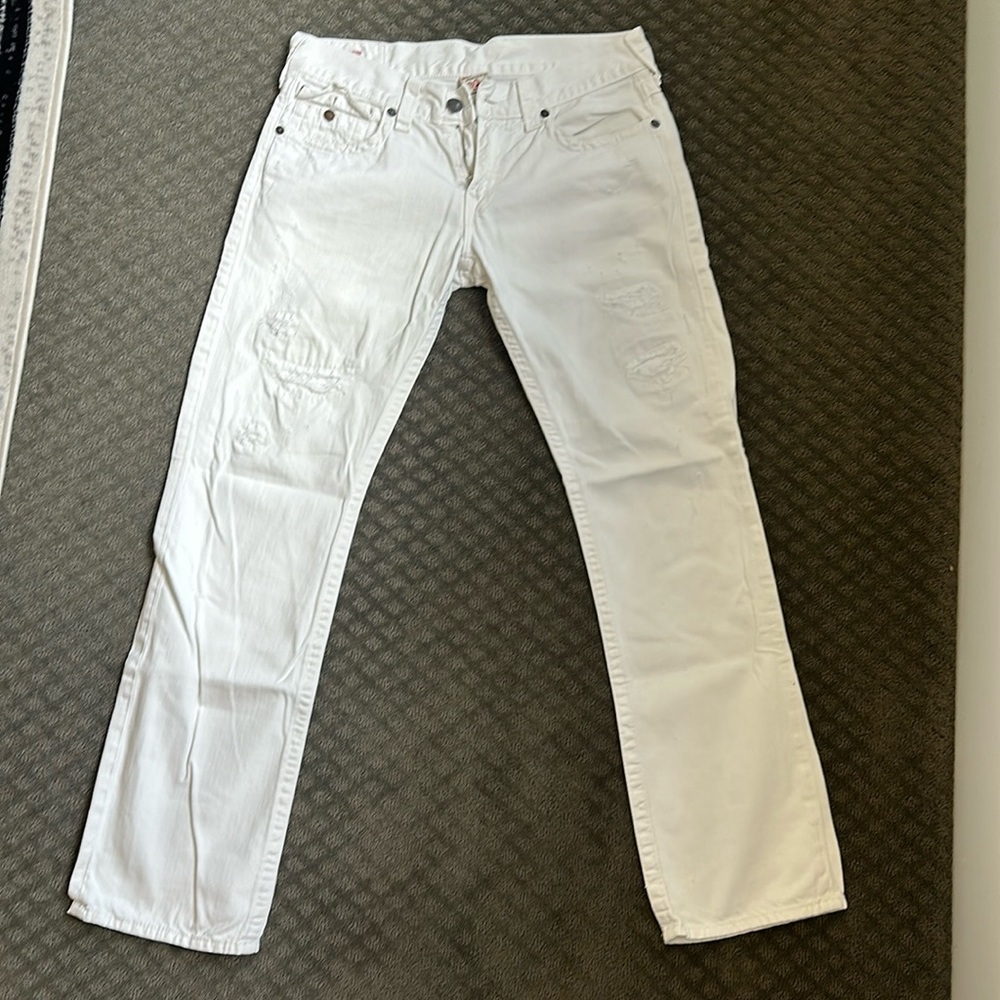 White mens True Religion jeans